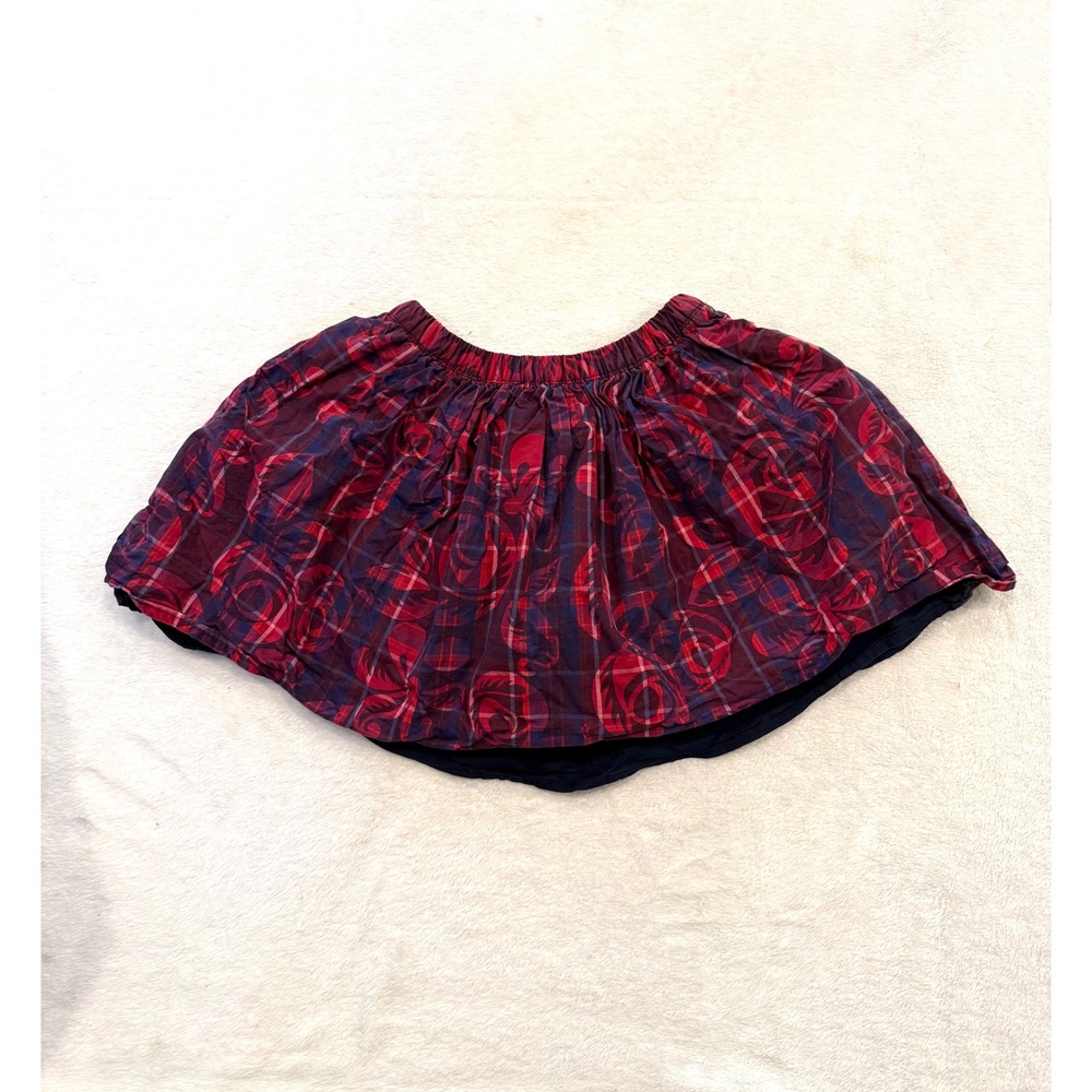 Tea Collection Girls Culzean Castle Floral Plaid Twirl Skirt Red Purple Size 8